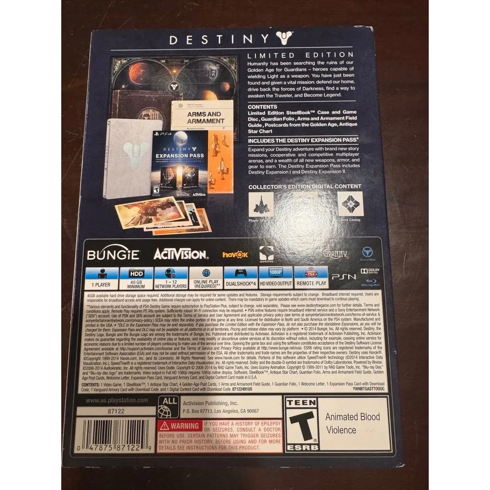 Destiny -- Limited Edition (Sony PlayStation 4, 2014)